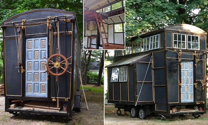 Молодая креативная пара построила мобильный дом-пароход. Содержание Вас шокирует !(ФОТО)